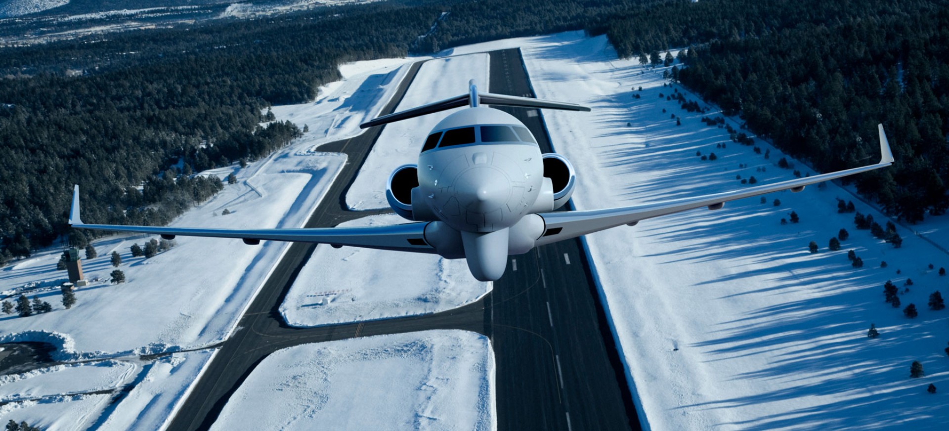 Décollage d'un avion Bombardier Defense