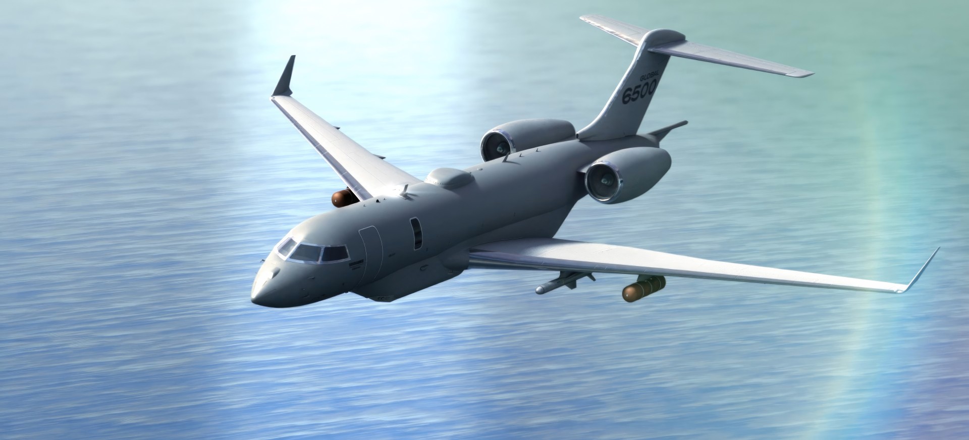 L'avion Global 6500 de Bombardier en vole
