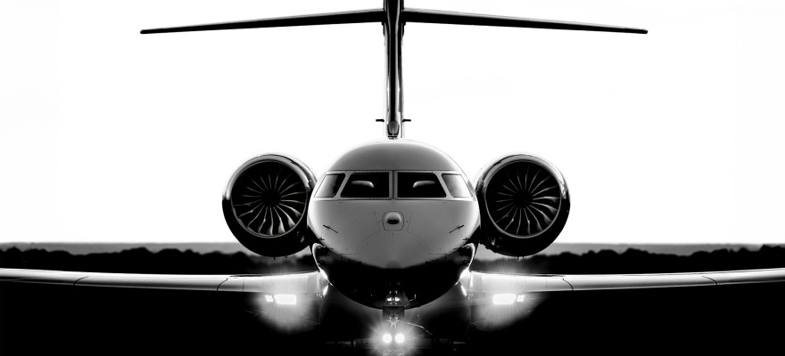 Le devant d'un avion Global 7500 de Bombardier