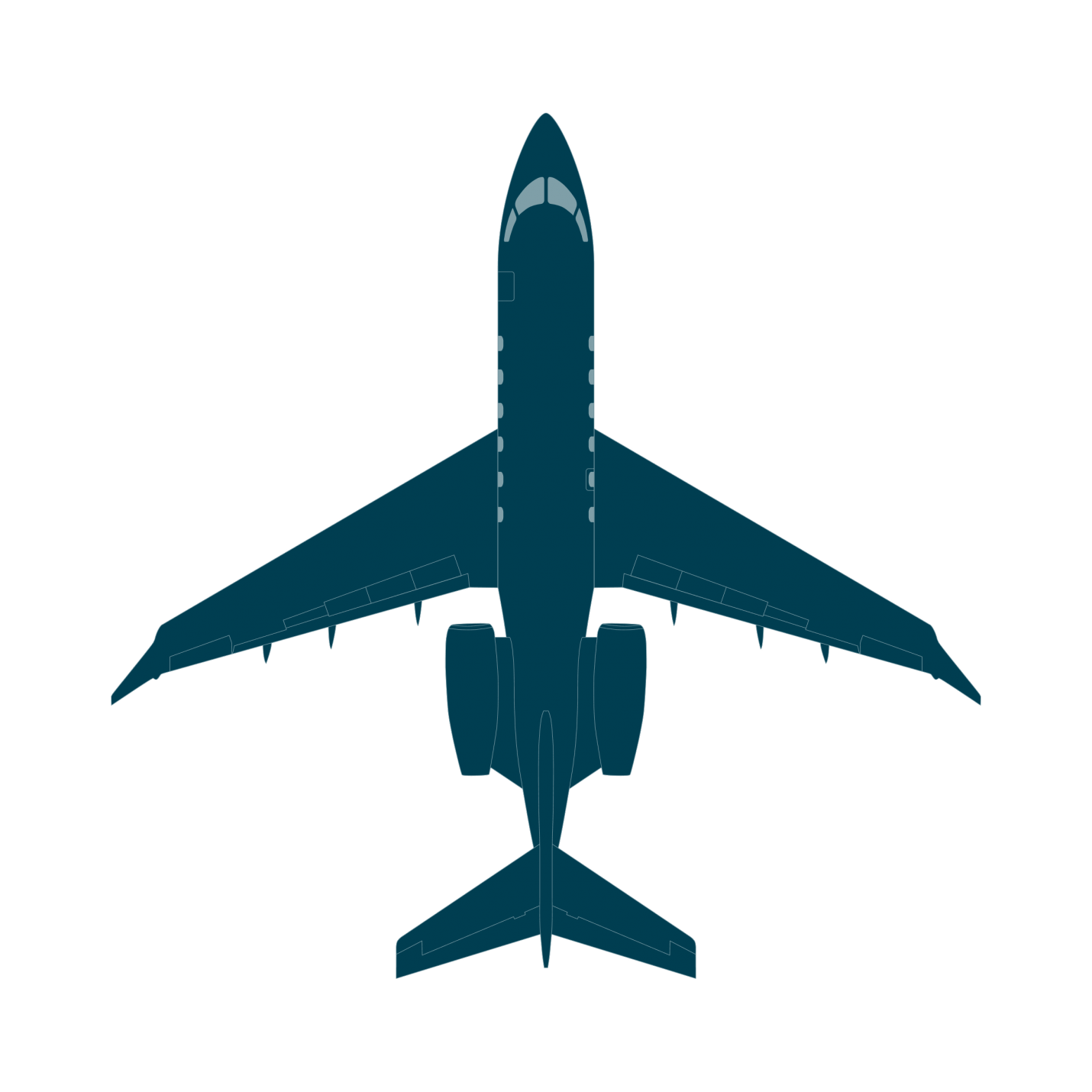 Challenger 350 top view CAD