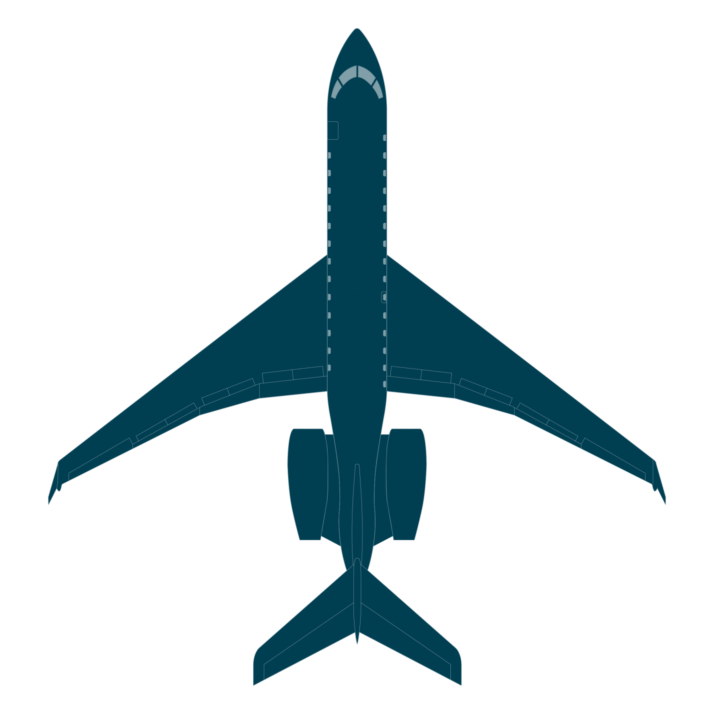 Global 6000 top view CAD