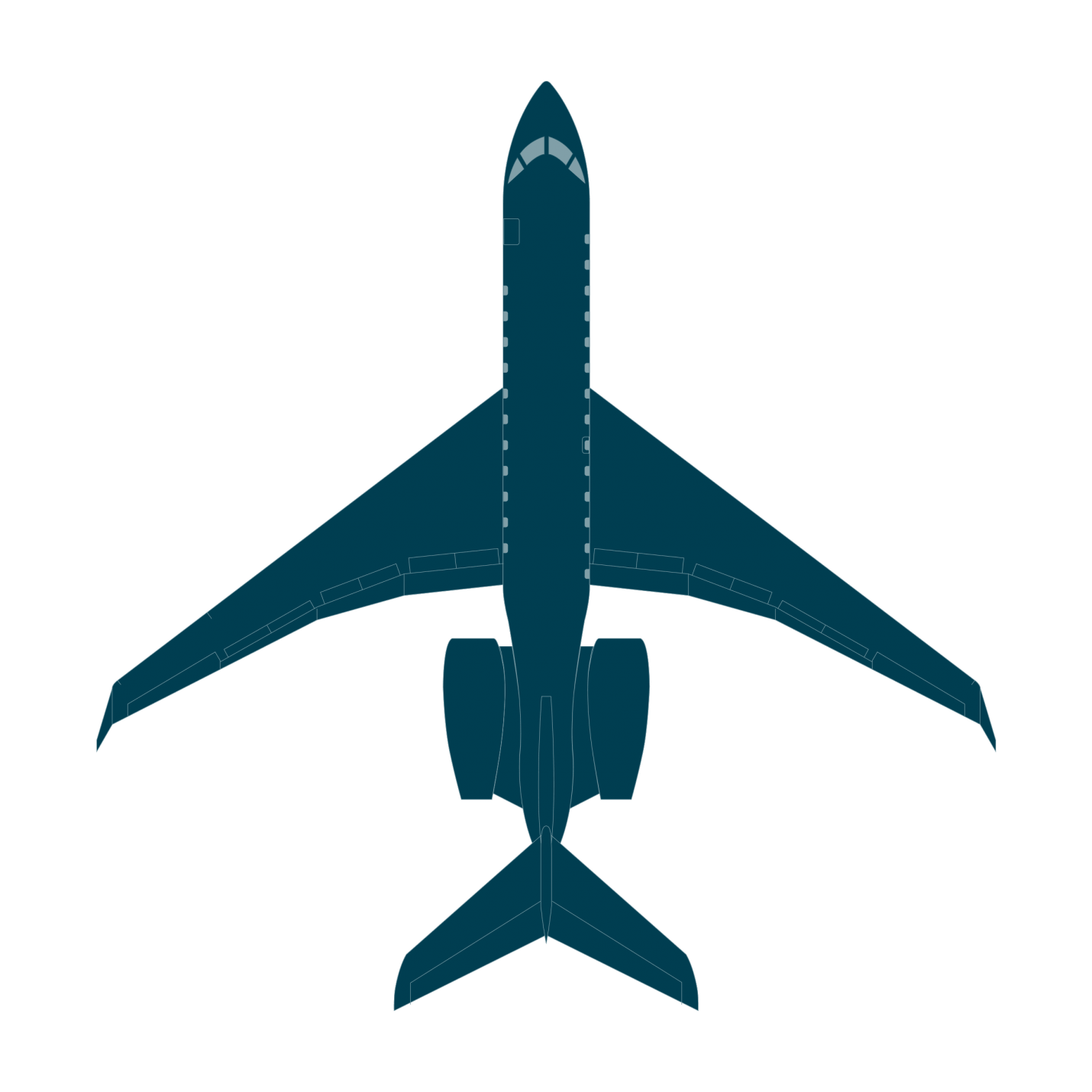 Global 5000 top view CAD