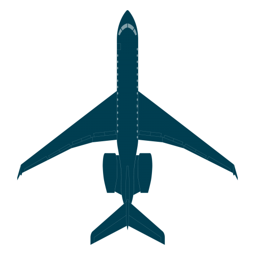 Global 6000 top view CAD