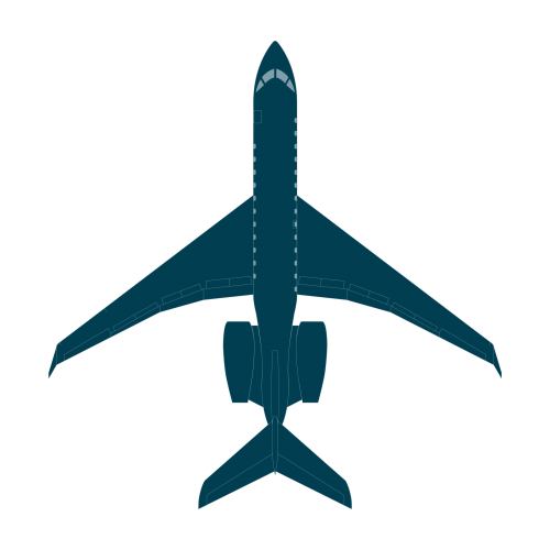 Global 5000 top view CAD